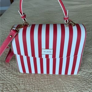St. John Red and White Striped Women's Bag